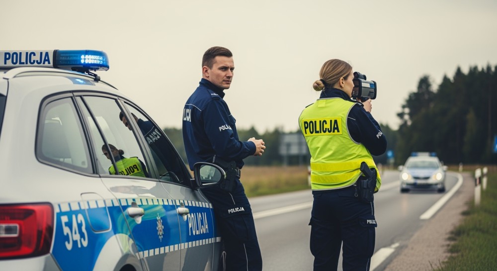 Pijany kierowca z zakazem w rękach policji w Halinowie